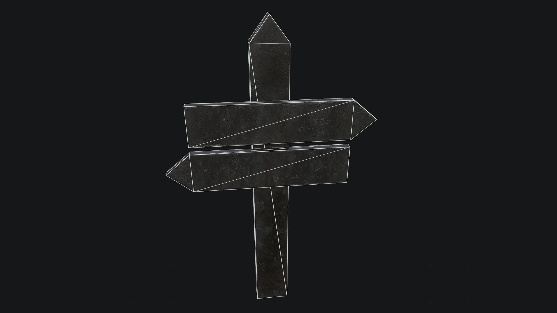 Wooden and Metallic Signpost Pack Low-poly 3D model_16