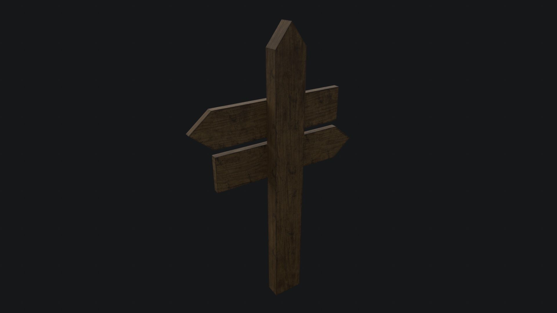 Wooden and Metallic Signpost Pack Low-poly 3D model_13