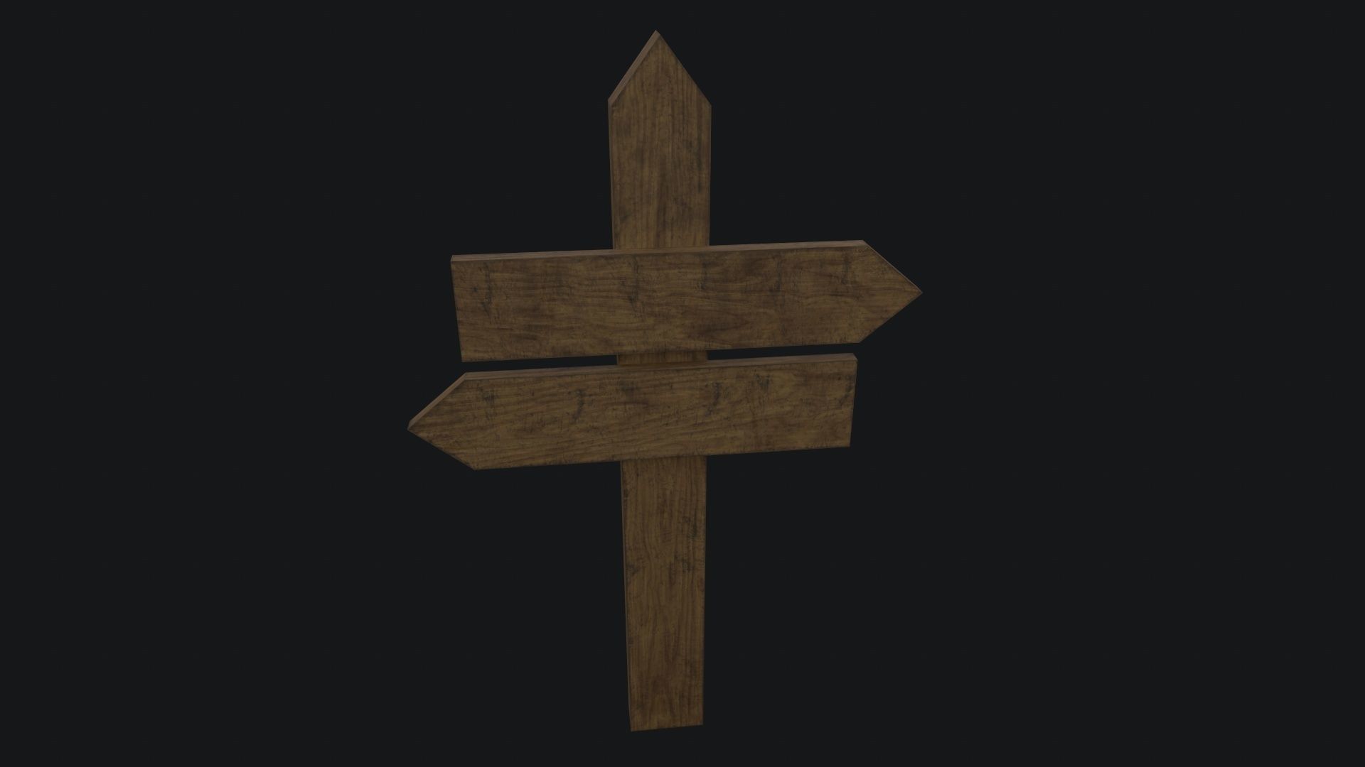 Wooden and Metallic Signpost Pack Low-poly 3D model_11