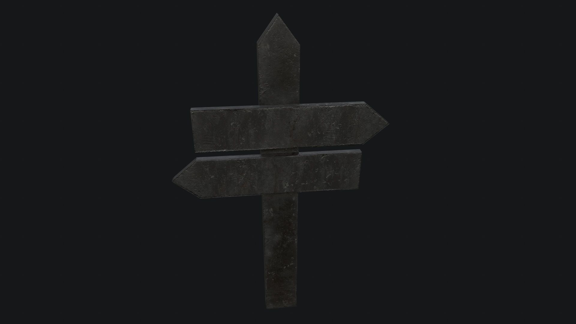 Wooden and Metallic Signpost Pack Low-poly 3D model_8