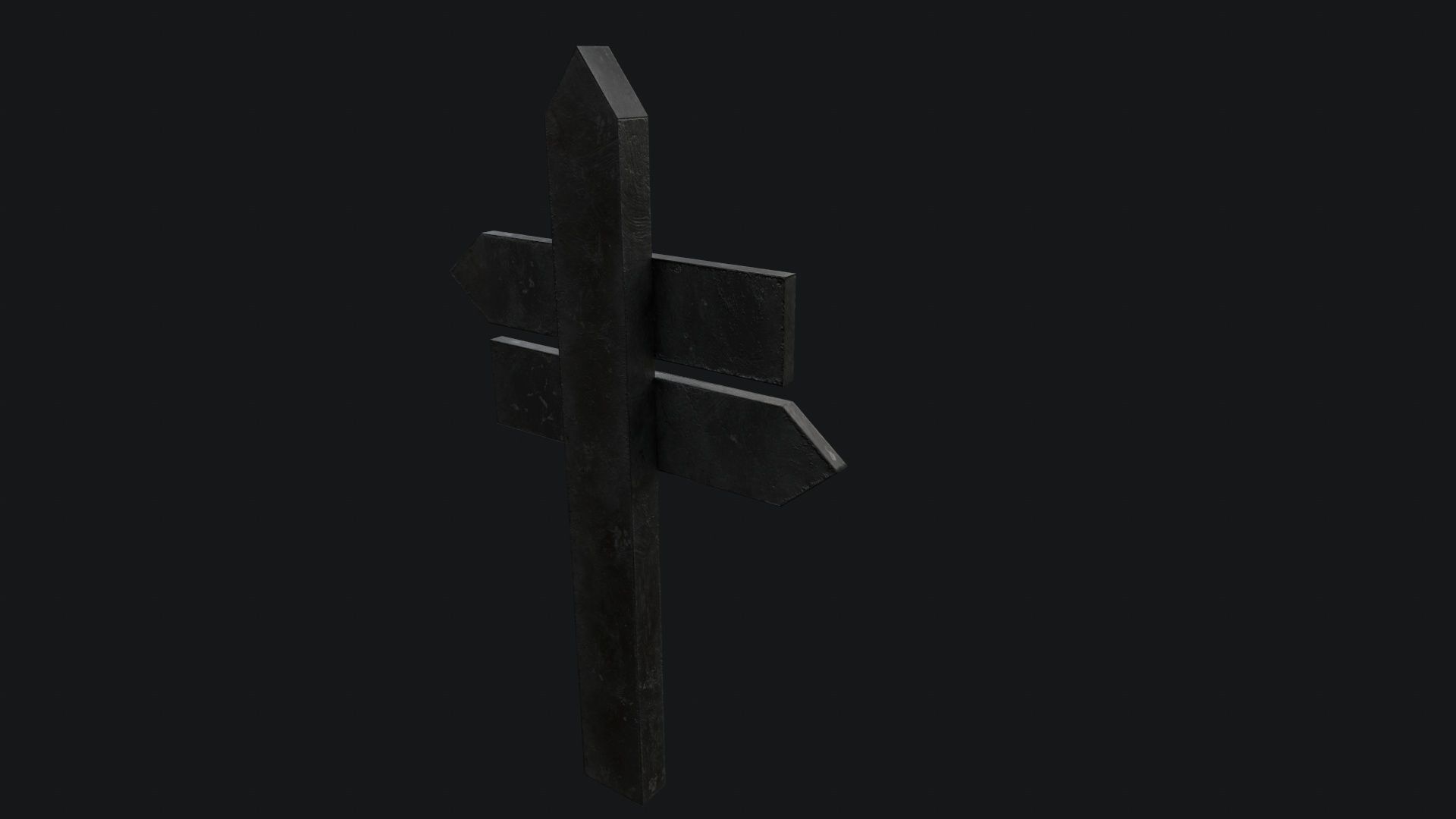 Wooden and Metallic Signpost Pack Low-poly 3D model_9