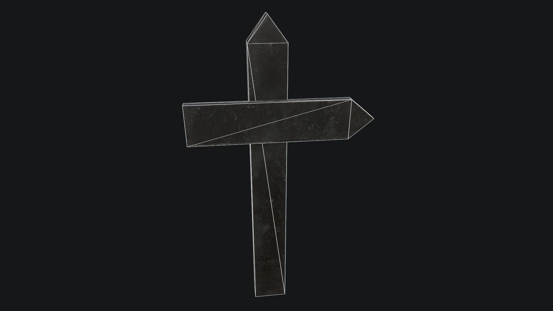 Wooden and Metallic Signpost Pack Low-poly 3D model_14