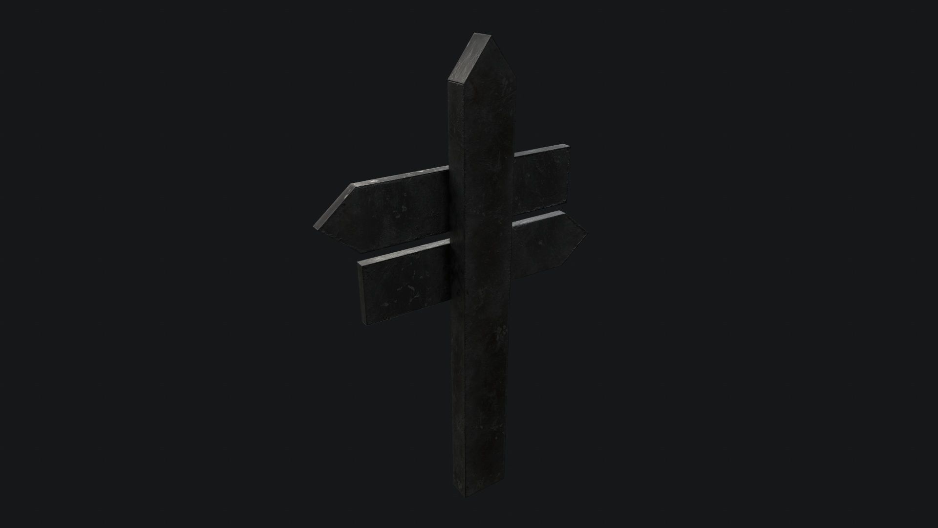 Wooden and Metallic Signpost Pack Low-poly 3D model_10