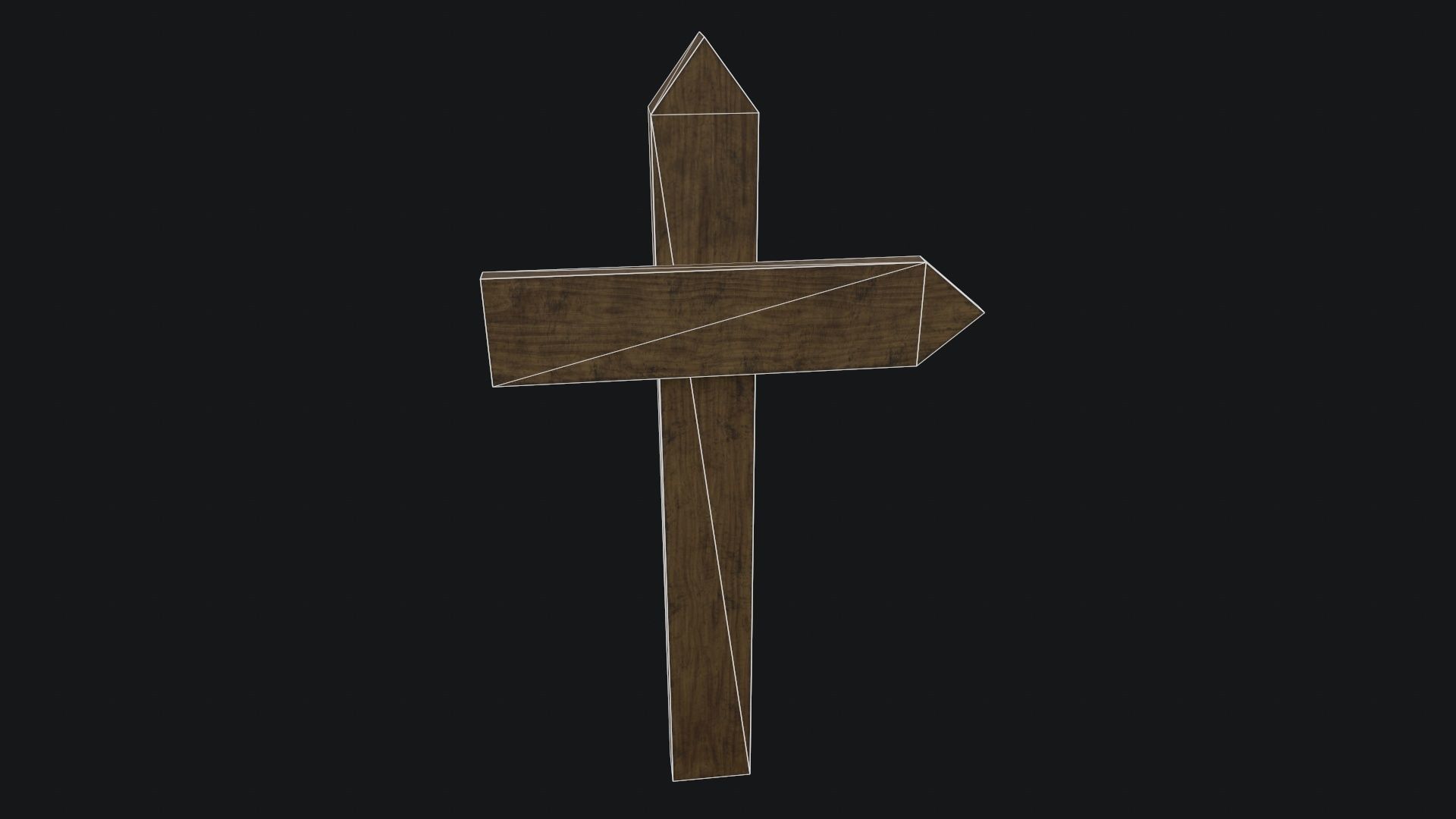 Wooden and Metallic Signpost Pack Low-poly 3D model_15