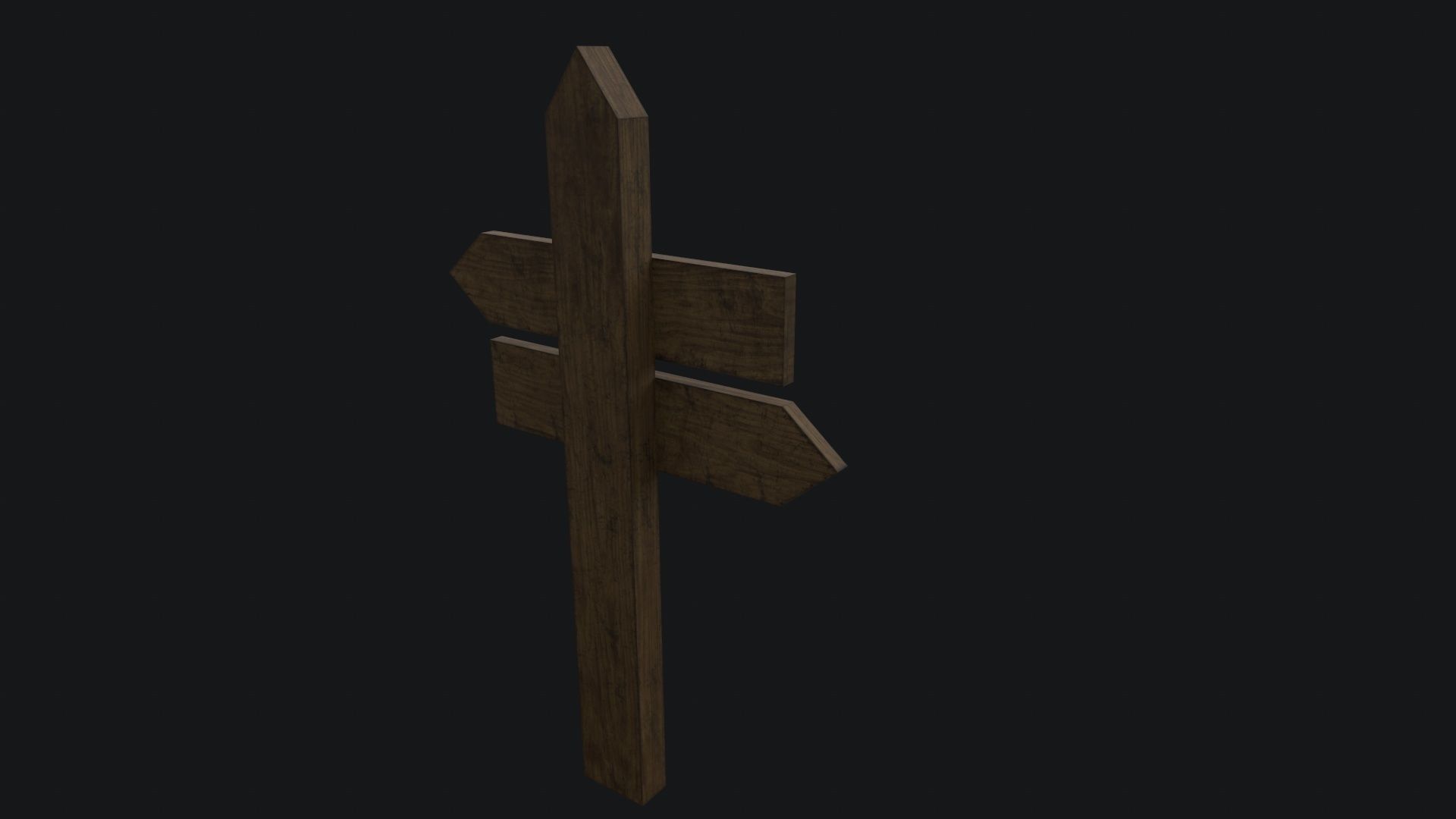 Wooden and Metallic Signpost Pack Low-poly 3D model_12