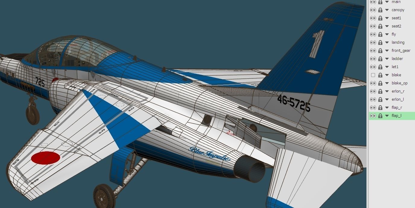 ワールドエアクラフト　T−4 5機 JASDF T 4 Blue Impulse aerobatic demonstration team 3D model
