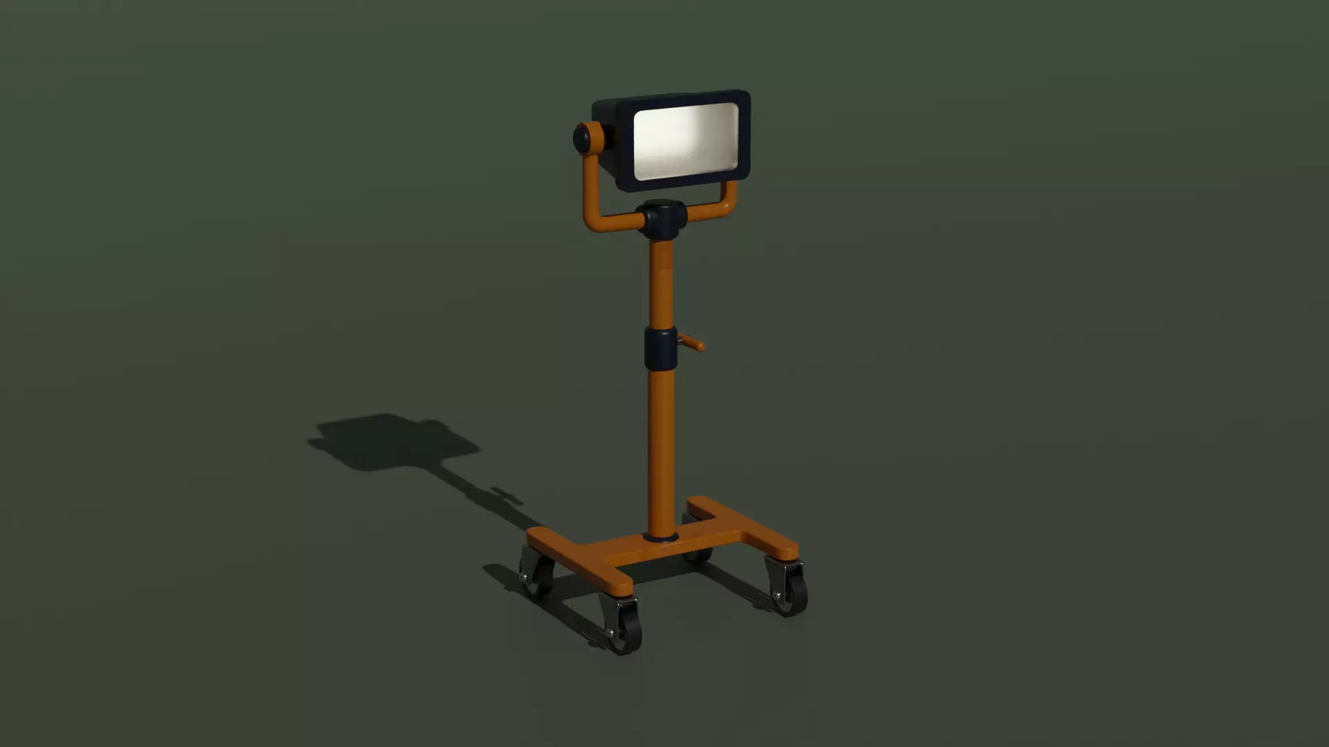 Spotlight orange medical cart on wheels Free low-poly 3D model_0