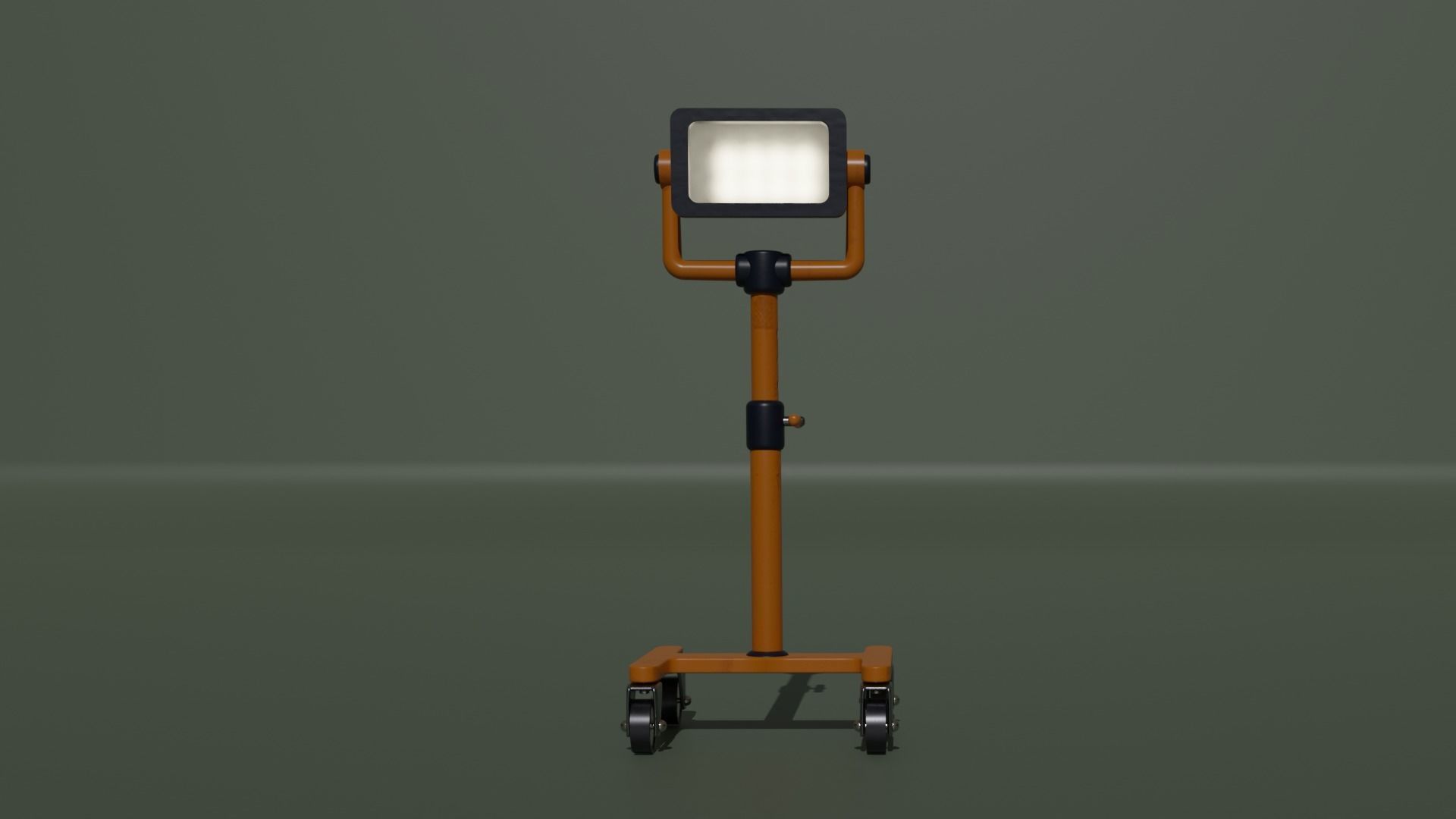 Spotlight orange medical cart on wheels Free low-poly 3D model_4
