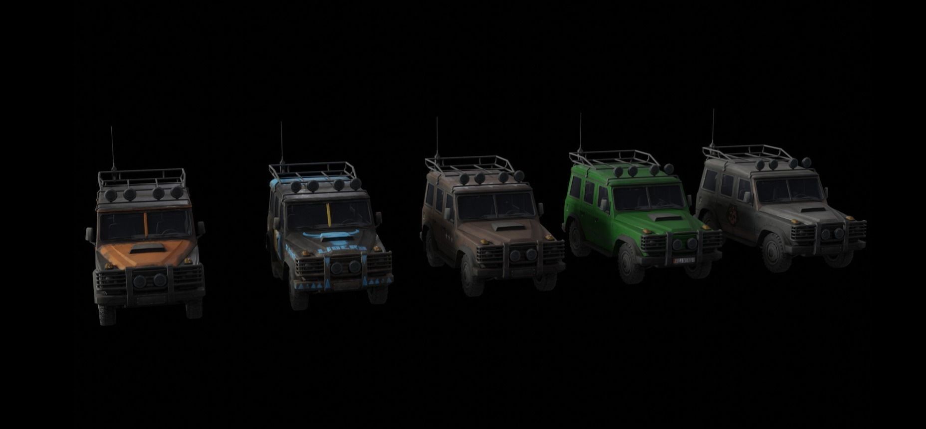 Offroad vehicle Low-poly 3D model Low-poly 3D model_4