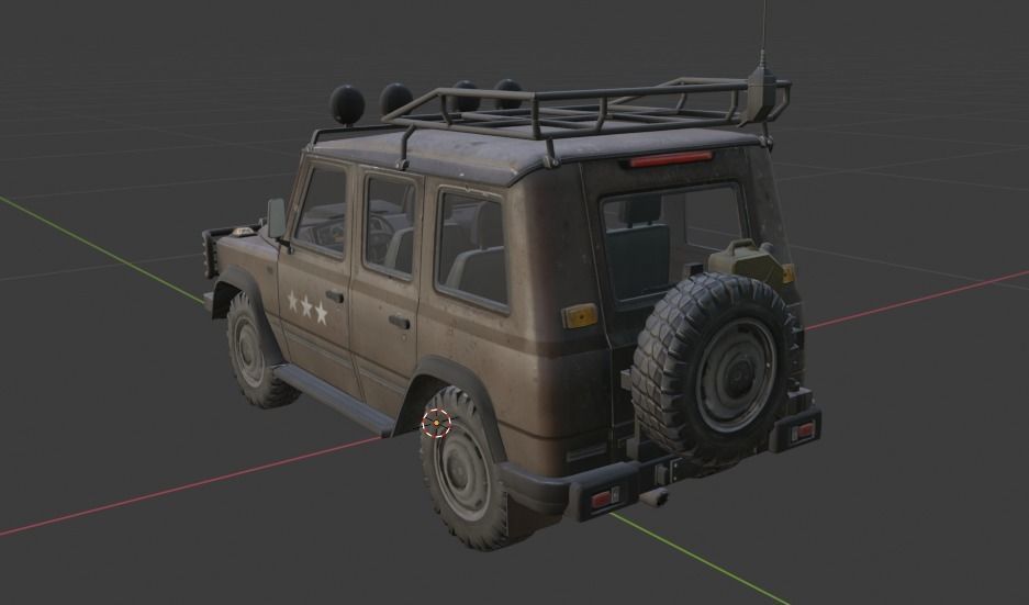 Offroad vehicle Low-poly 3D model Low-poly 3D model_1
