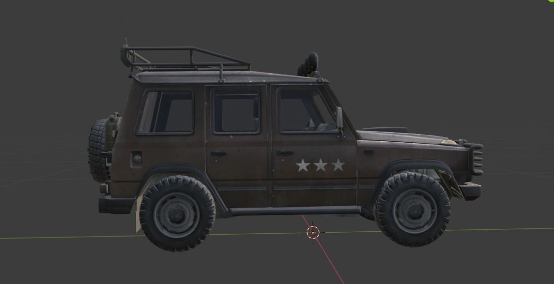 Offroad vehicle Low-poly 3D model Low-poly 3D model_2