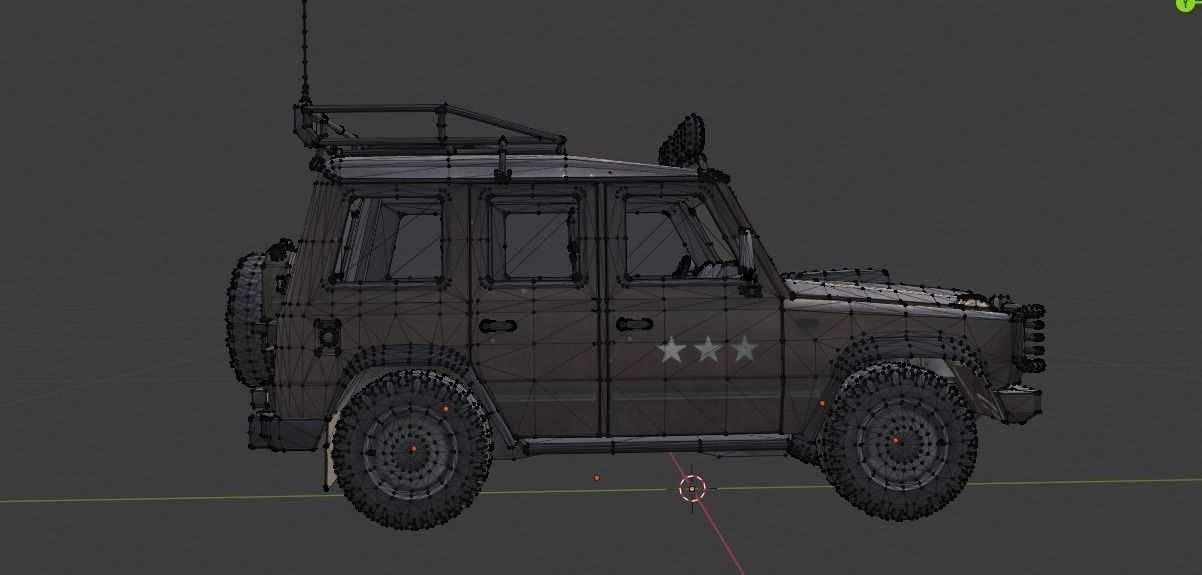 Offroad vehicle Low-poly 3D model Low-poly 3D model_3