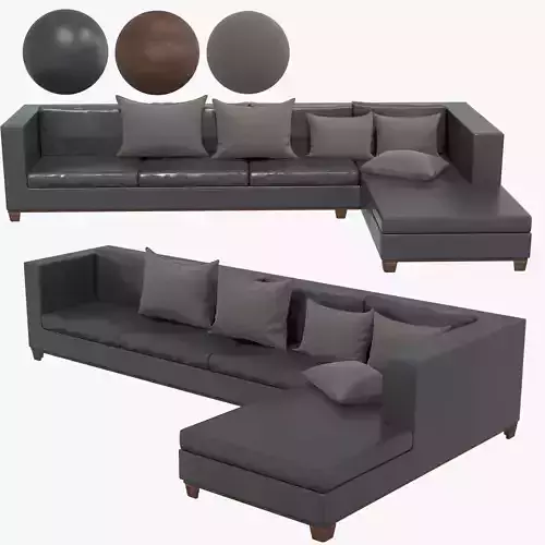 Corner sofa made of leather
