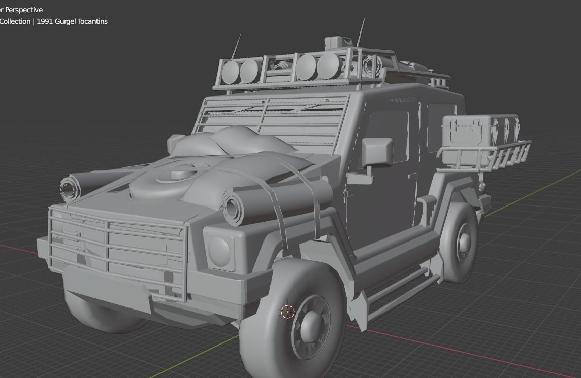 Offroad vehicle with texture Low-poly 3D model_3