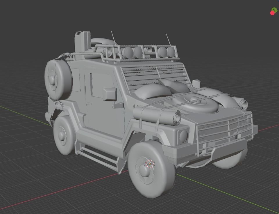 Offroad vehicle with texture Low-poly 3D model_4