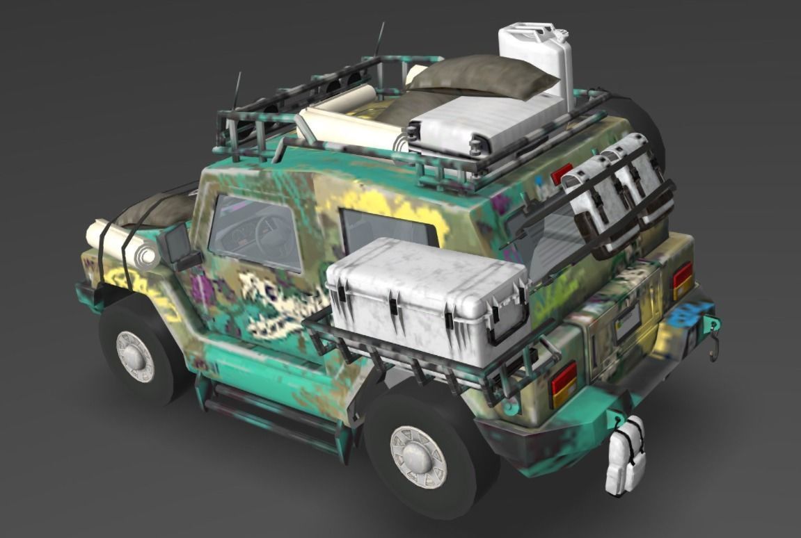 Offroad vehicle with texture Low-poly 3D model_2