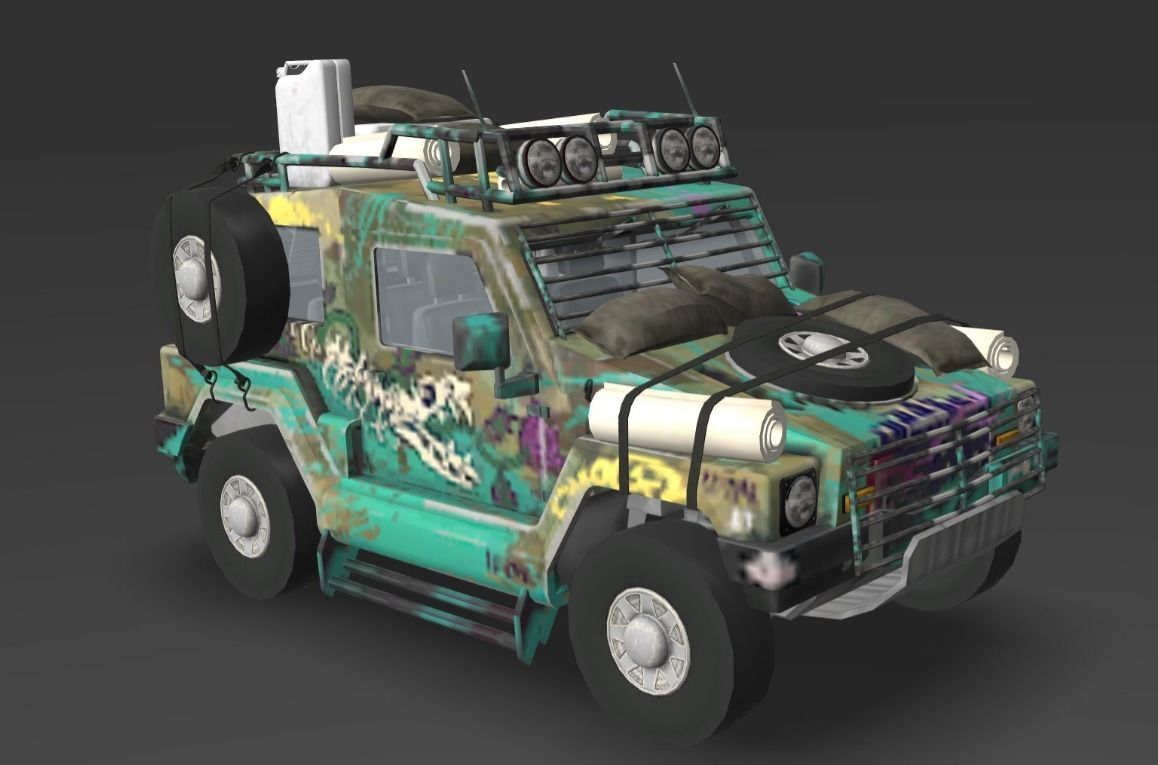 Offroad vehicle with texture Low-poly 3D model_1