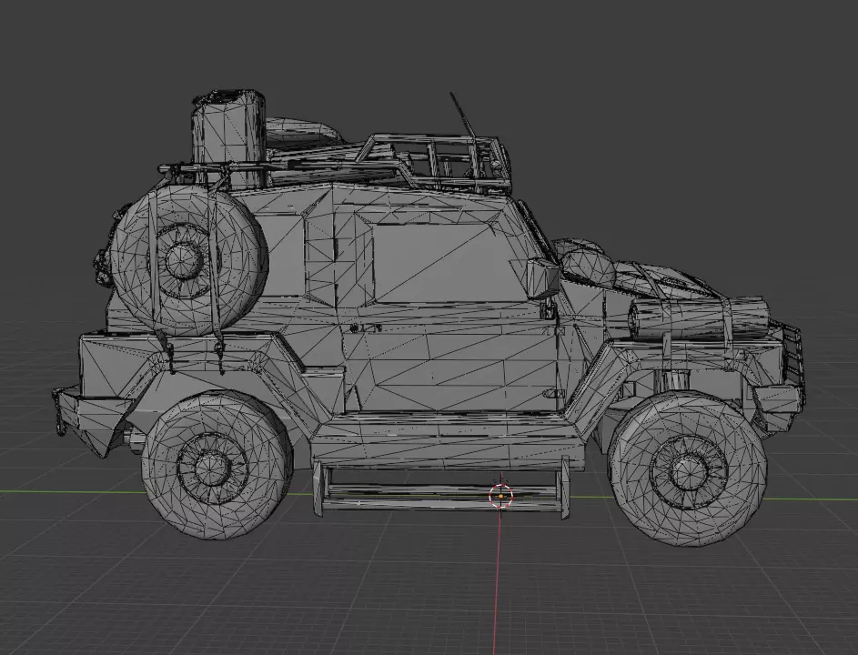 Offroad vehicle with texture Low-poly 3D model_0