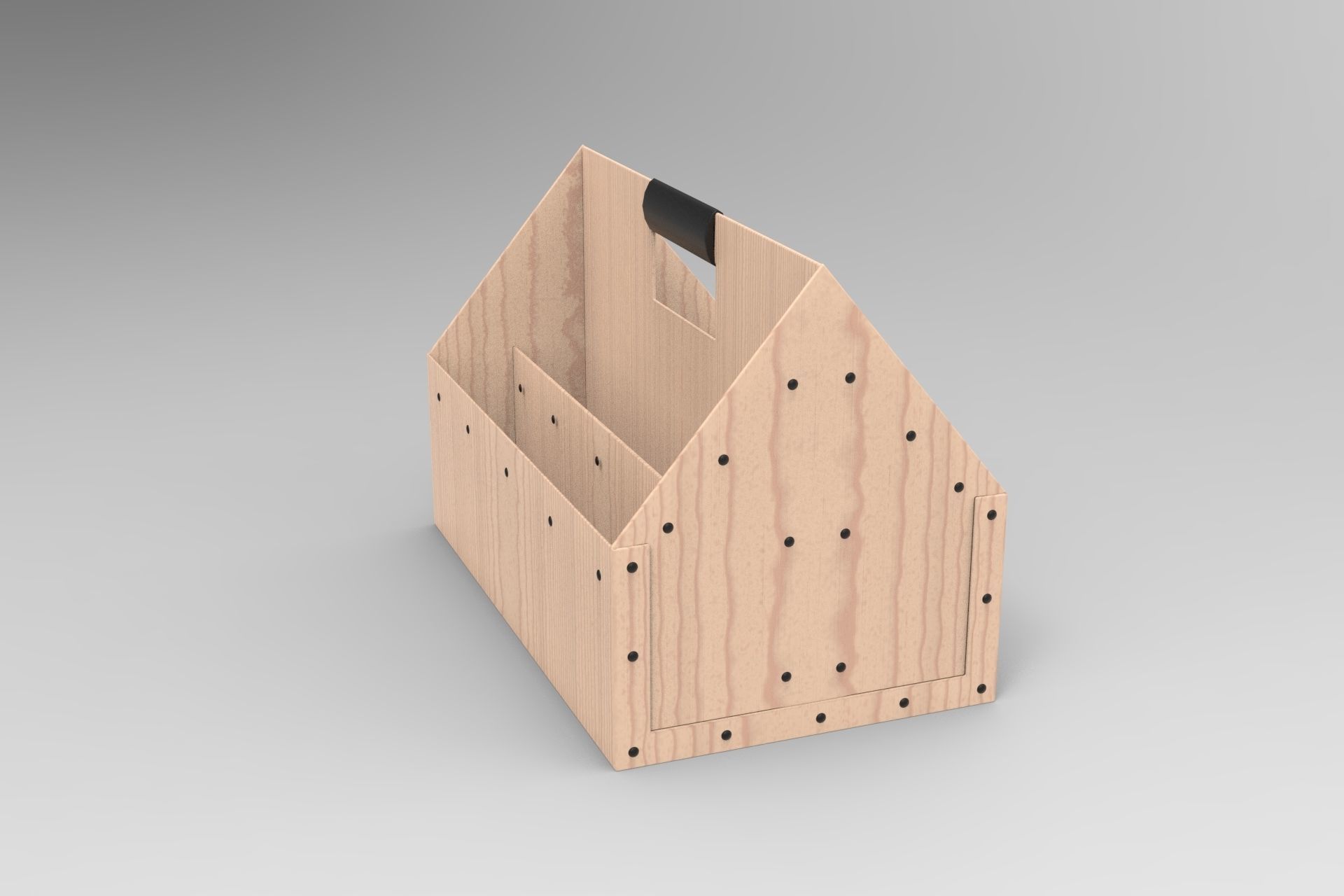 Wood Toolbox Low-poly 3D model_3
