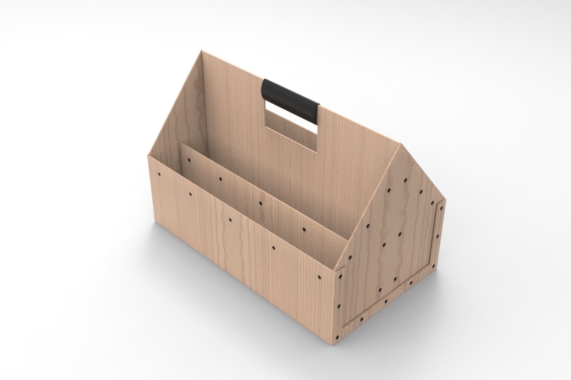 Wood Toolbox Low-poly 3D model_1