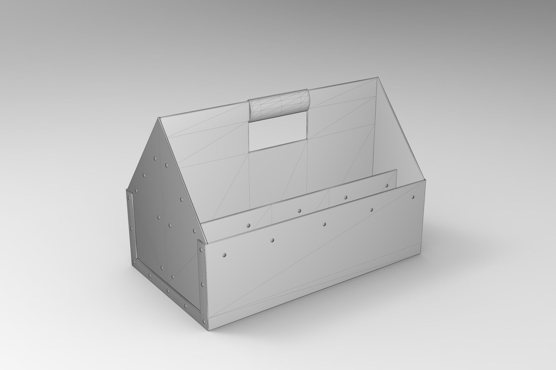 Wood Toolbox Low-poly 3D model_5