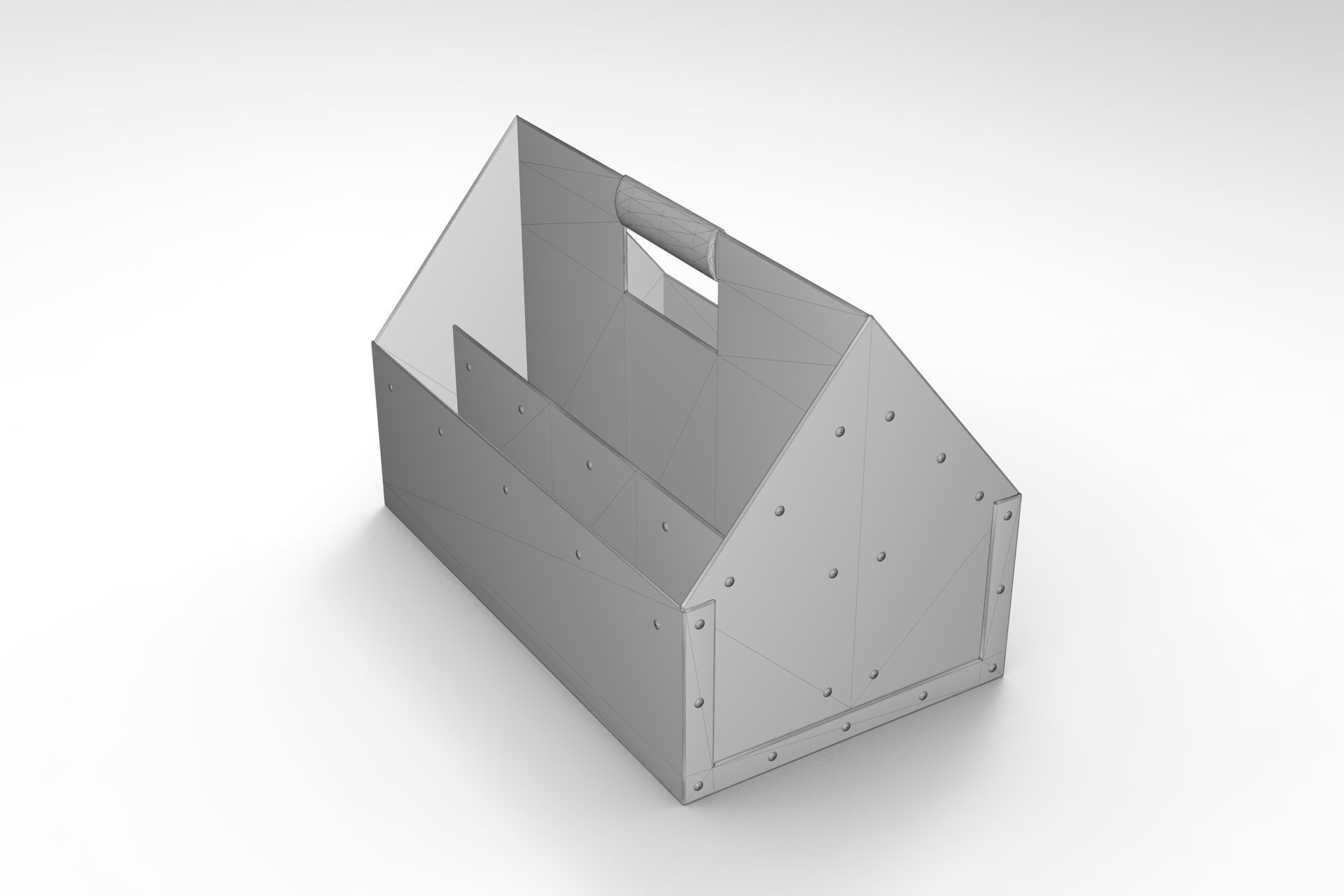 Wood Toolbox Low-poly 3D model_6