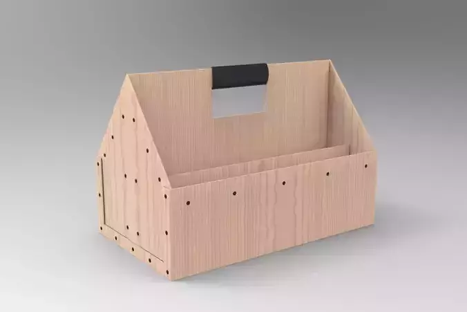 Wood Toolbox Low-poly 3D model