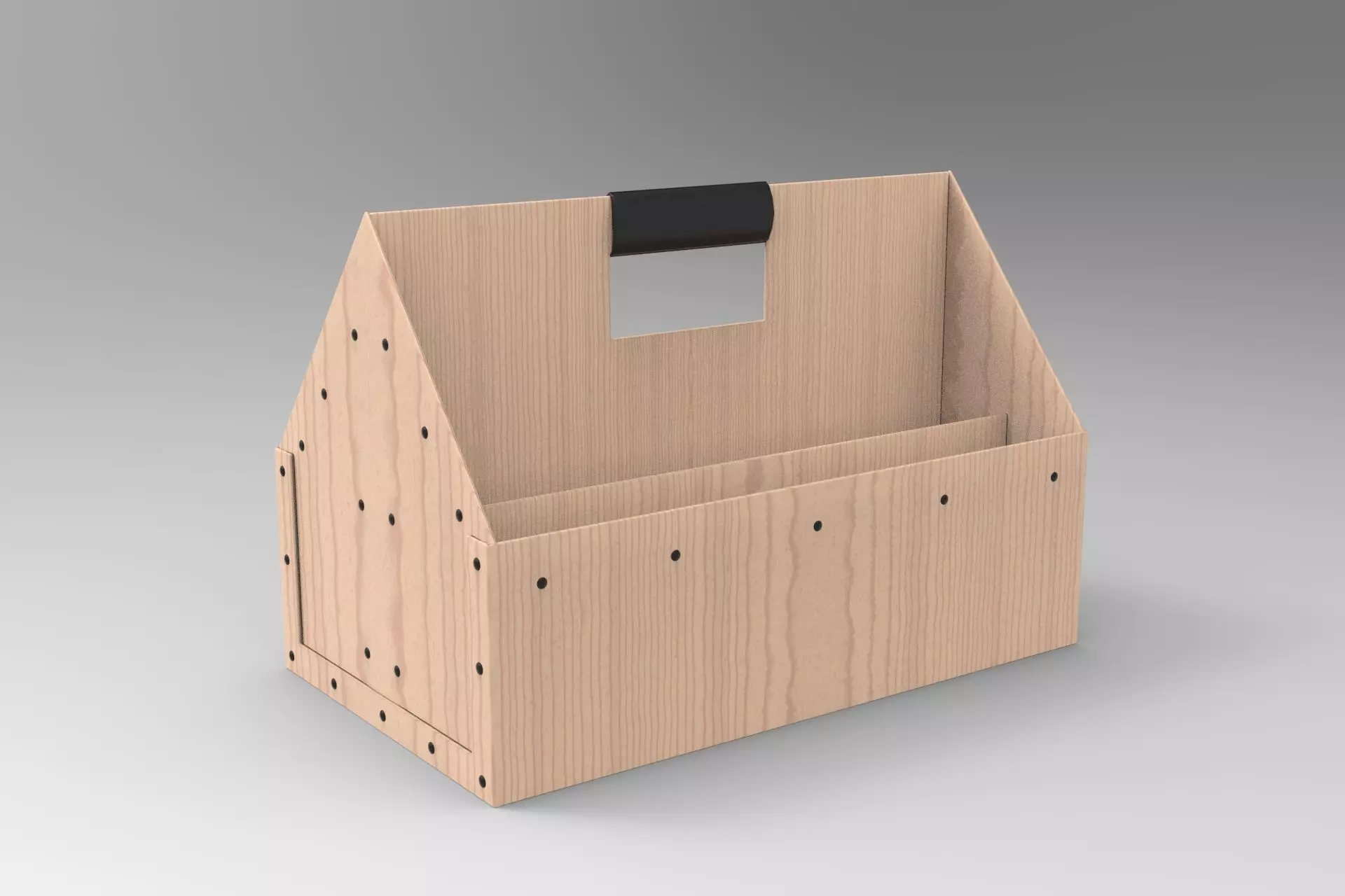 Wood Toolbox Low-poly 3D model_0