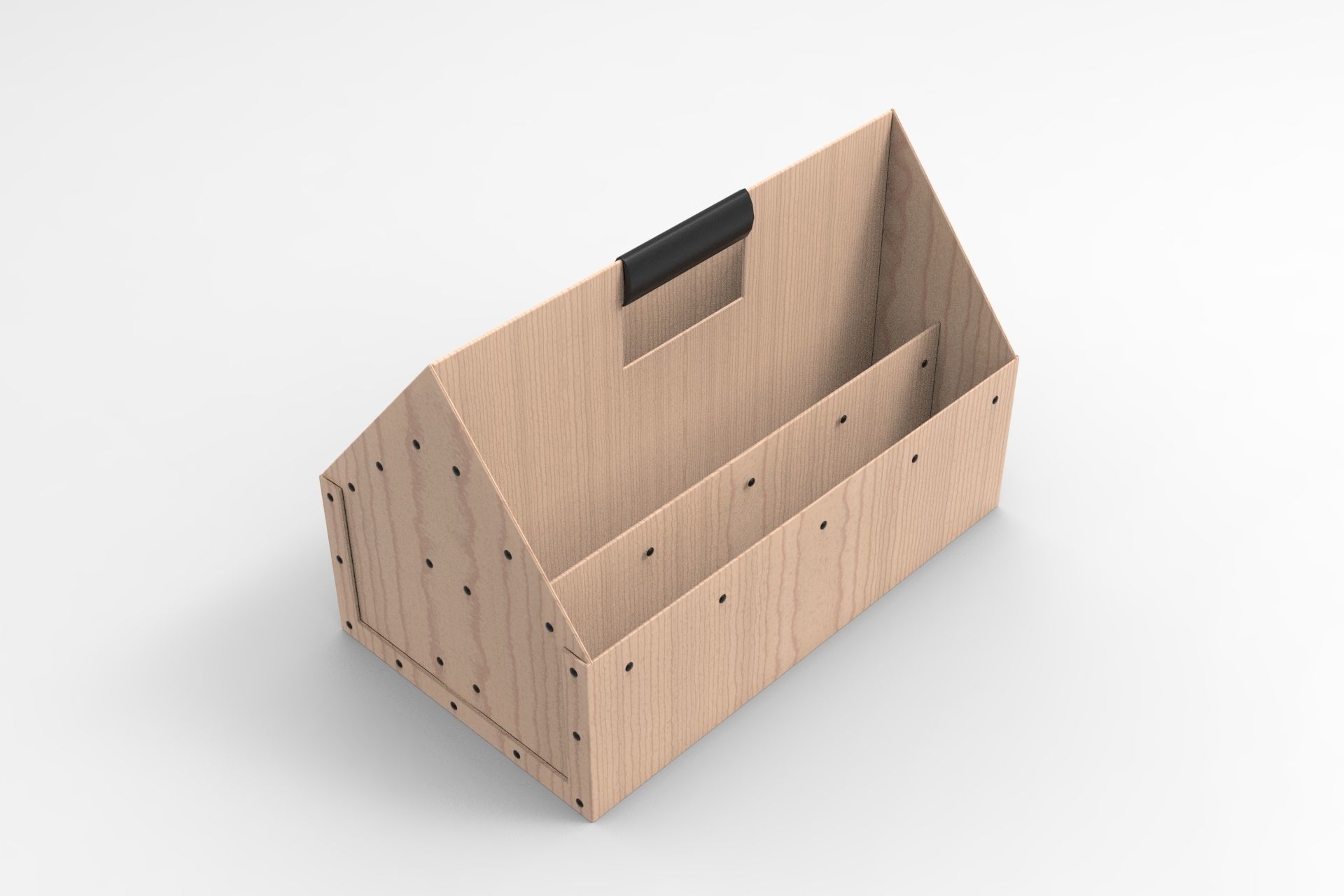 Wood Toolbox Low-poly 3D model_2