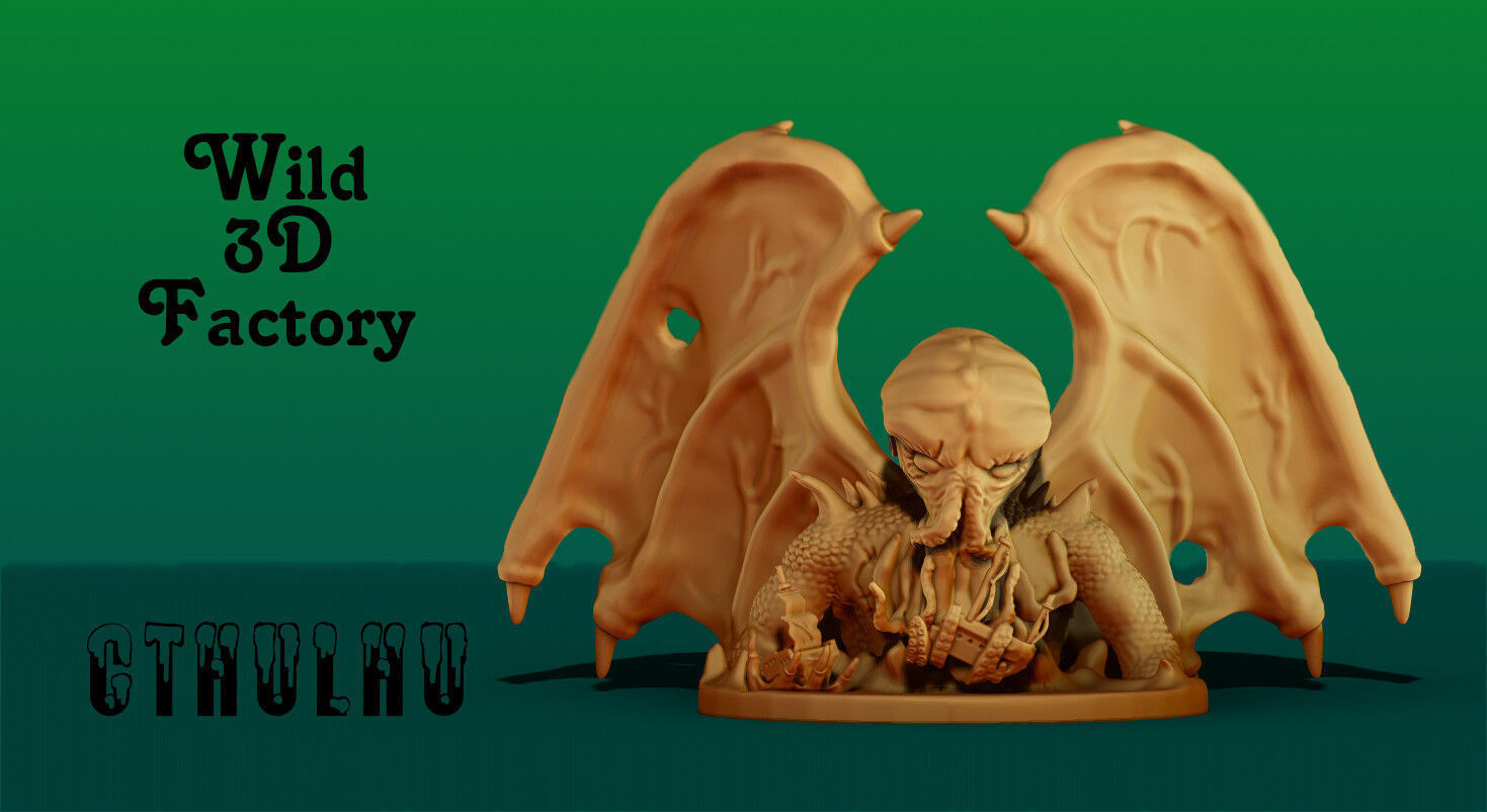 Great Cthulhu Lovecraft 3D Model Printable 3D Model Ancient One 3D print model_11