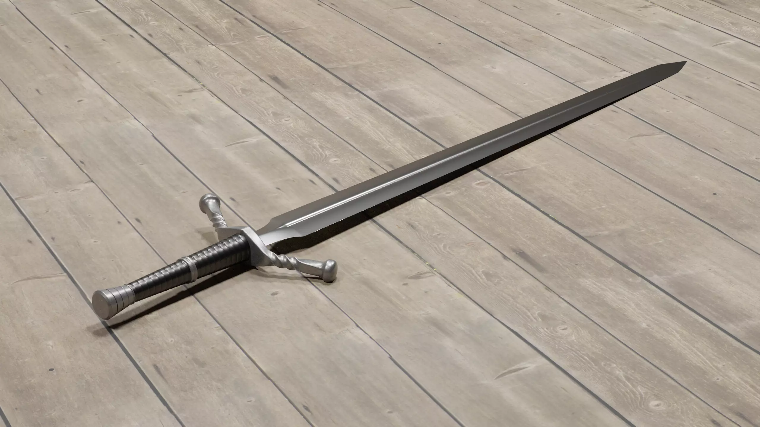 Witchers sword Low-poly 3D model_0