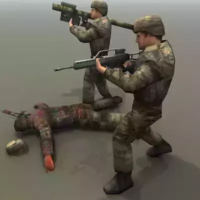German Army Infantry Low-poly 3D model