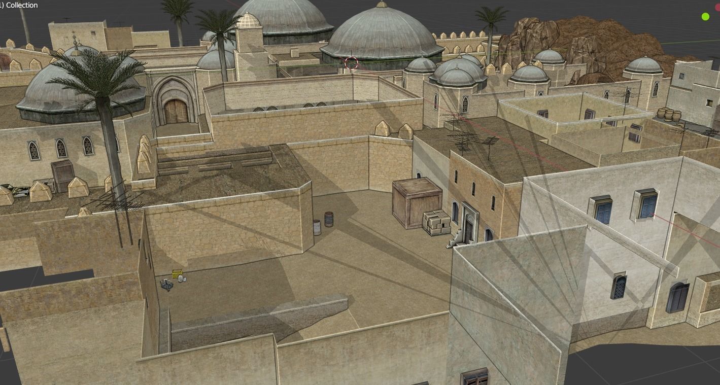 CSS DEDUST Full Map Low-poly 3D model_3