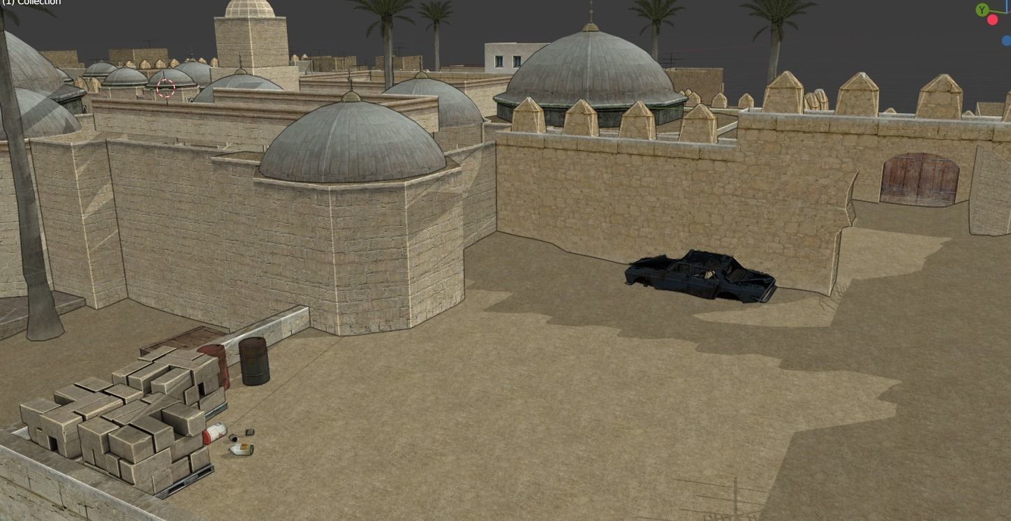 CSS DEDUST Full Map Low-poly 3D model_6