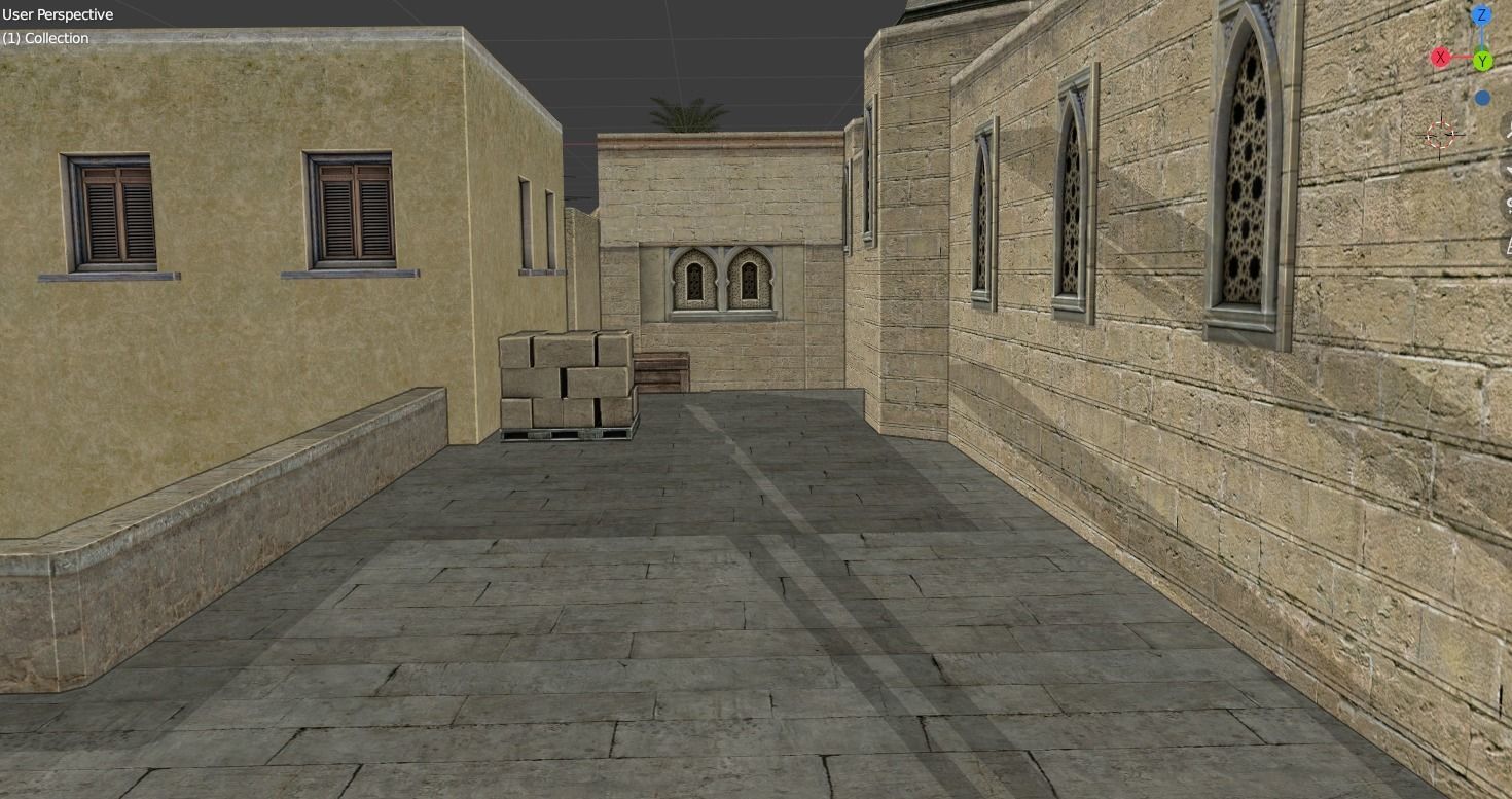 CSS DEDUST Full Map Low-poly 3D model_5