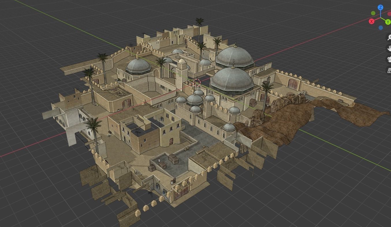 CSS DEDUST Full Map Low-poly 3D model_1