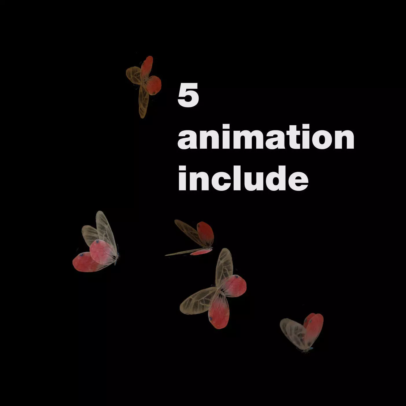 Butterflies Animated  3D model_0