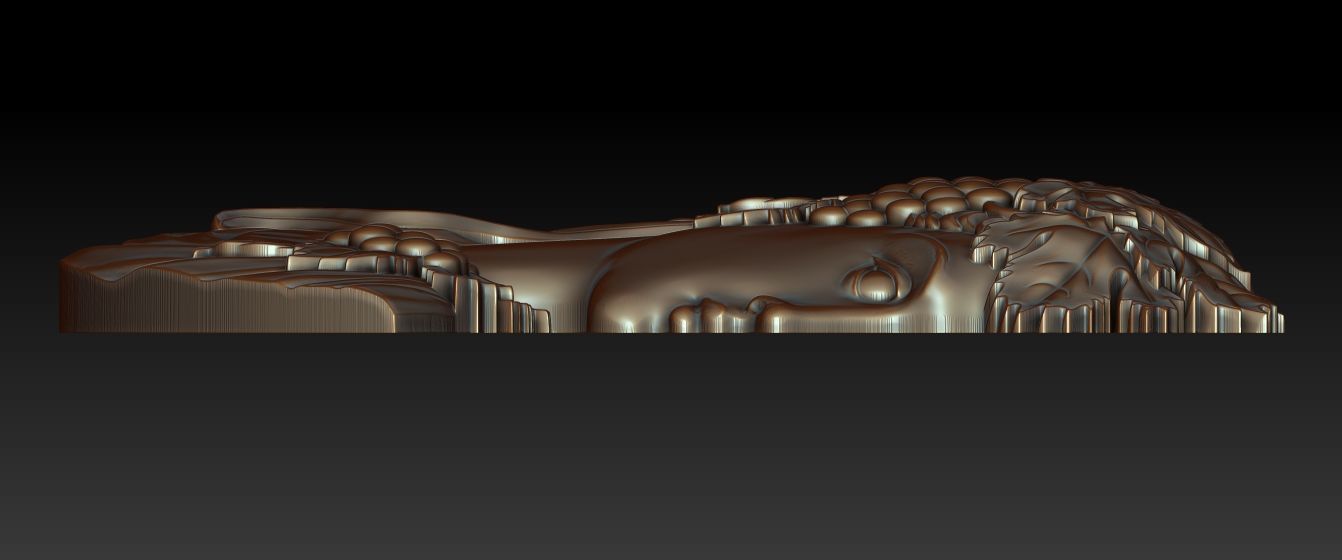 Cameo girl with grapes 3D print model_5