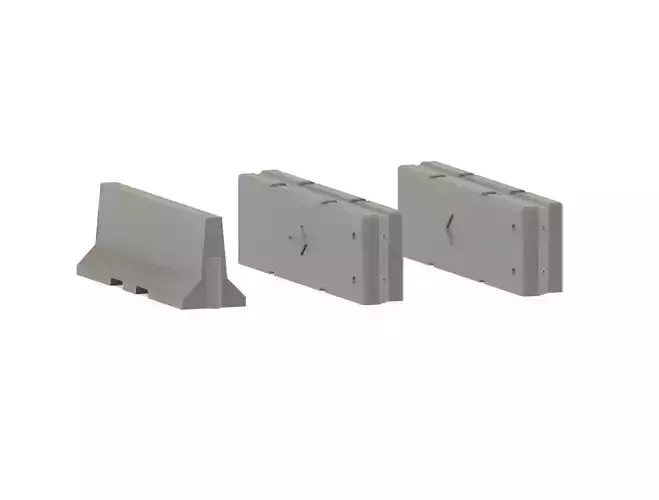 Model Railway - Concrete Road Barriers 3D print model