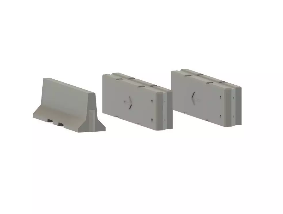 Model Railway - Concrete Road Barriers 3D print model_0