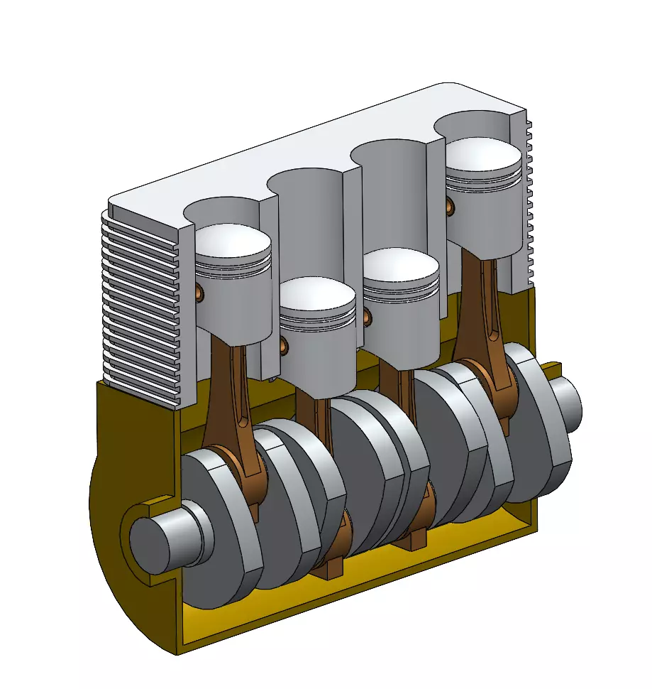 4 STROKE ENGINE 3D model_0