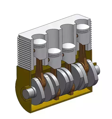 4 STROKE ENGINE 3D model