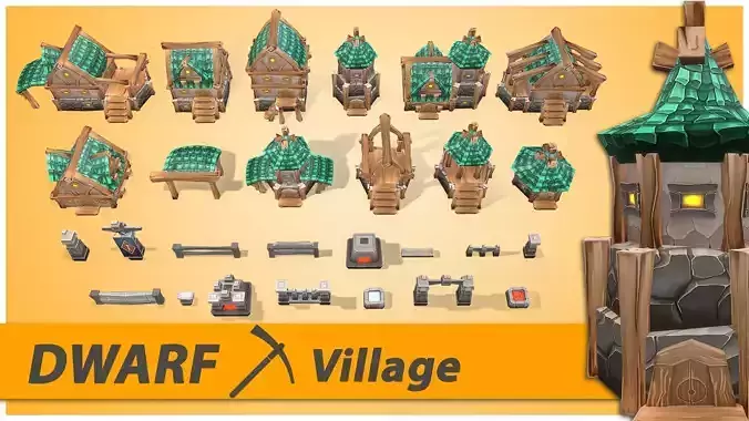 Dwarf RTS Fantasy Buildings