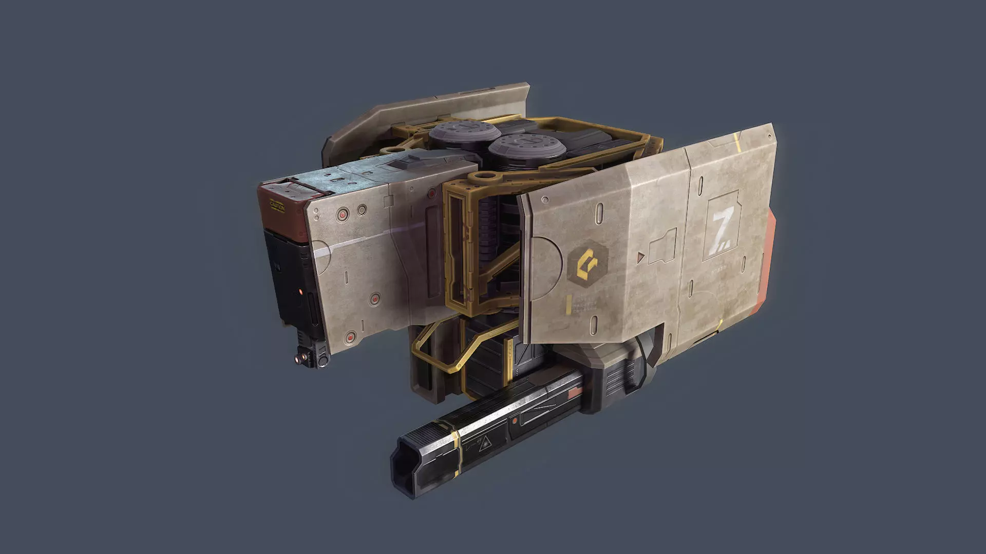 Drone Sci-fi Low-poly 3D model_0