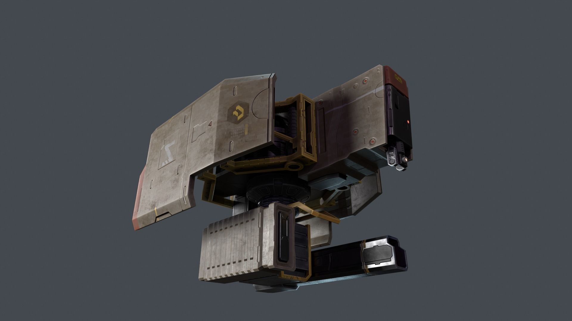 Drone Sci-fi Low-poly 3D model_5