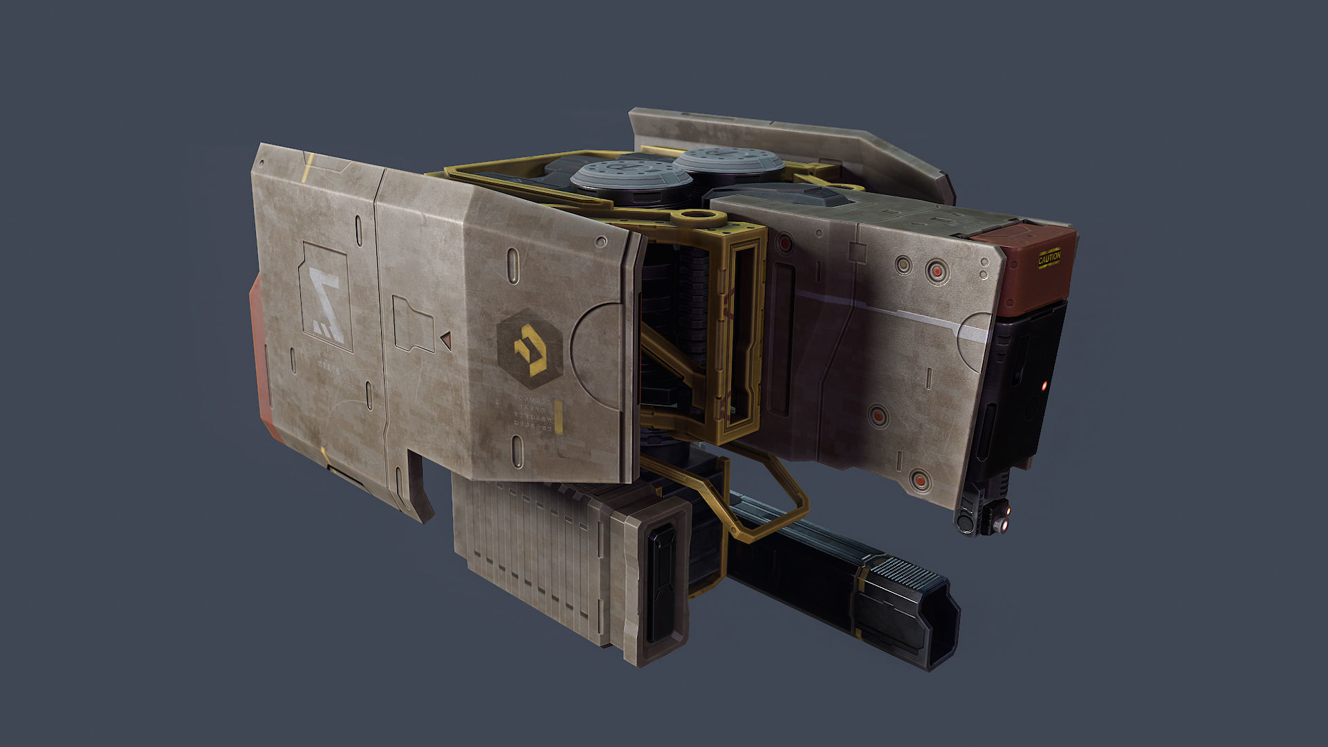 Drone Sci-fi Low-poly 3D model_4