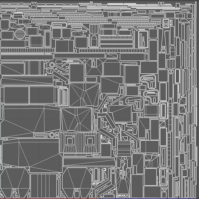 Drone Sci-fi Low-poly 3D model_3