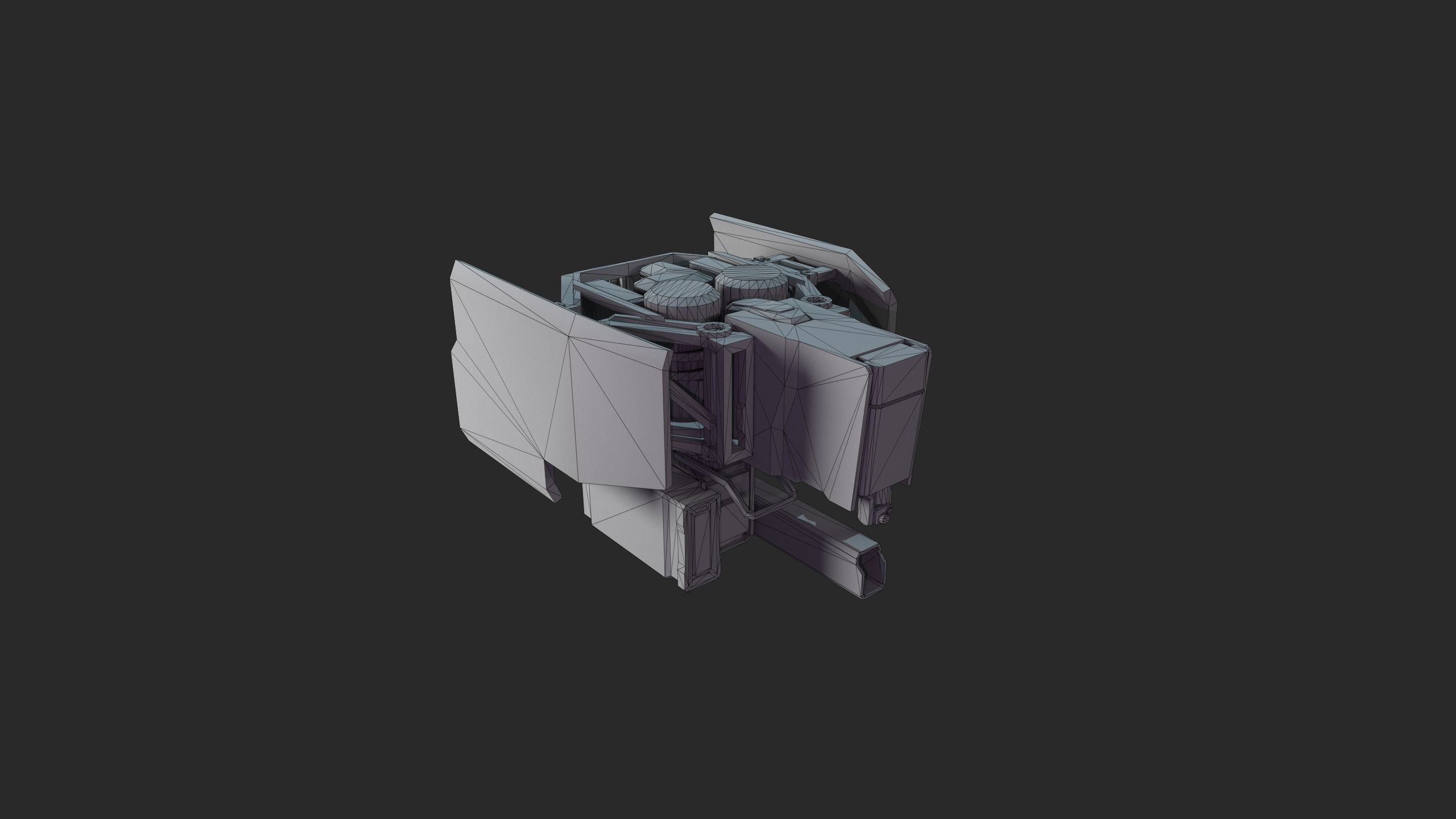 Drone Sci-fi Low-poly 3D model_6