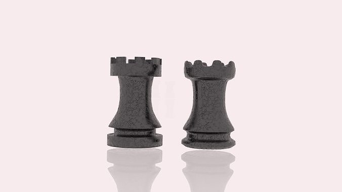 Chess piece rook Low-poly 3D model