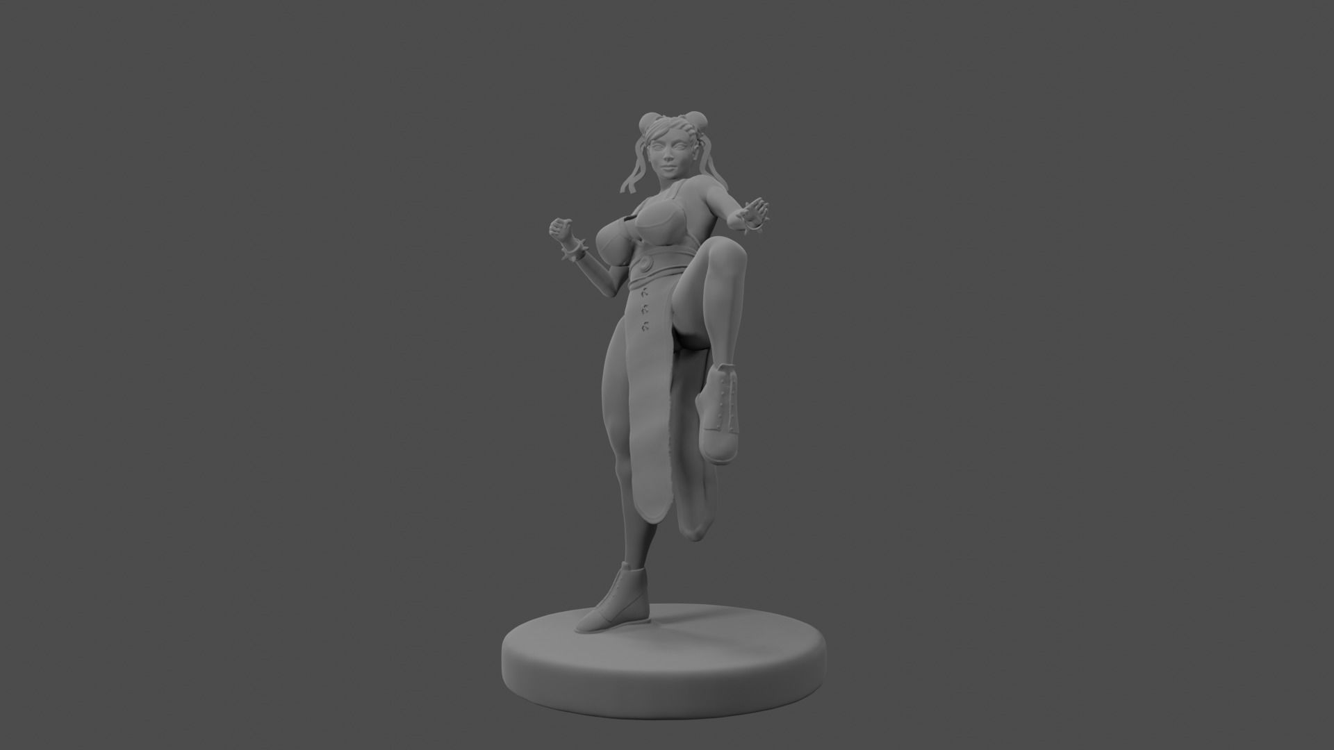 Chun Li Stylized Printable Model Big Breast 3D print model_4